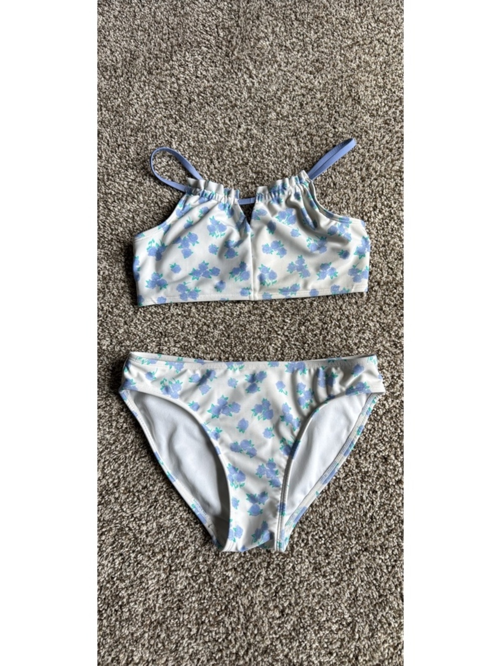 Baby blue floral swim suit
